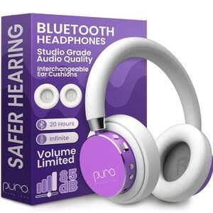 NIB Puro Sound Labs Wireless Headphones Bluetooth,Volume Limits,Mic,20 hr Use